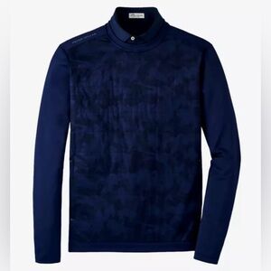 Peter Millar Navy Blue Bond Elite Brushstroke Camo Crewneck Pullover MF23EZ47A